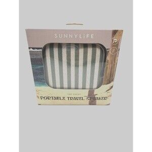 Sunnylife The Vacay Portable Travel Speaker Bluetooth FM Radio Green Stripe